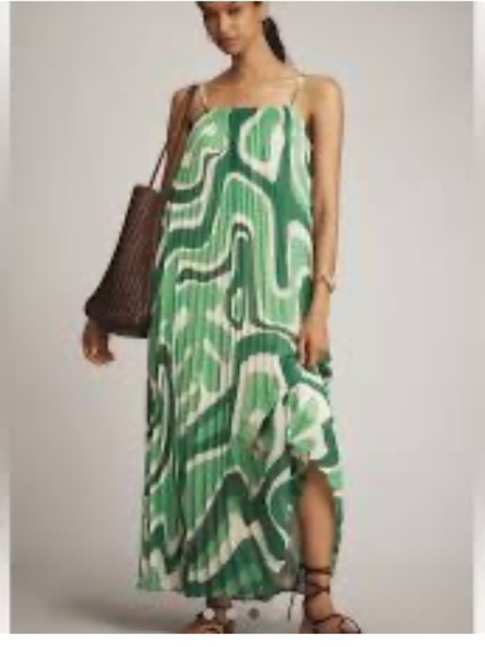 NWT FARM Rio Anthropology Pleated Maxi Dress